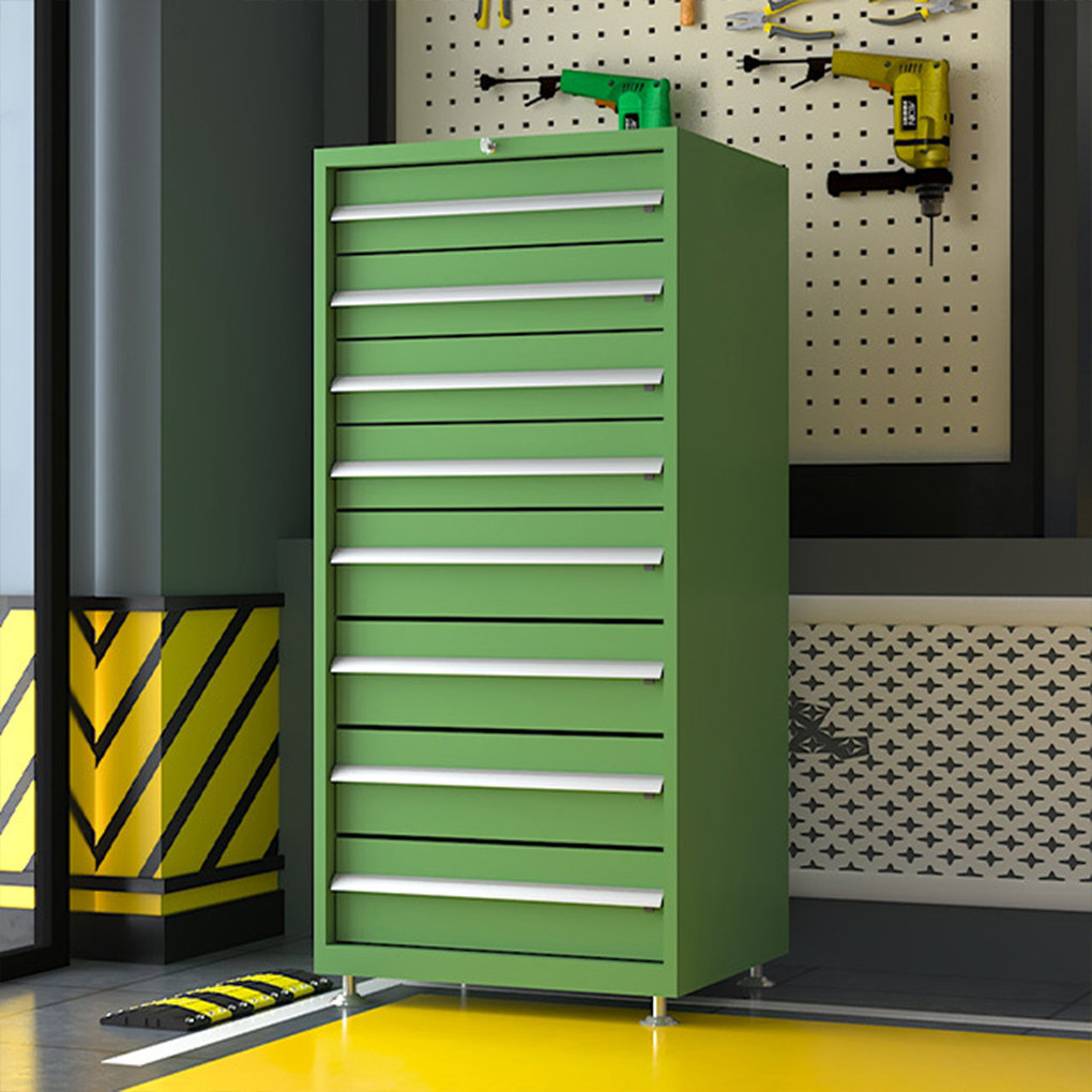 GearGlide Green Drawer Tool Cabinet 23.6'' W Steel Middle Chest